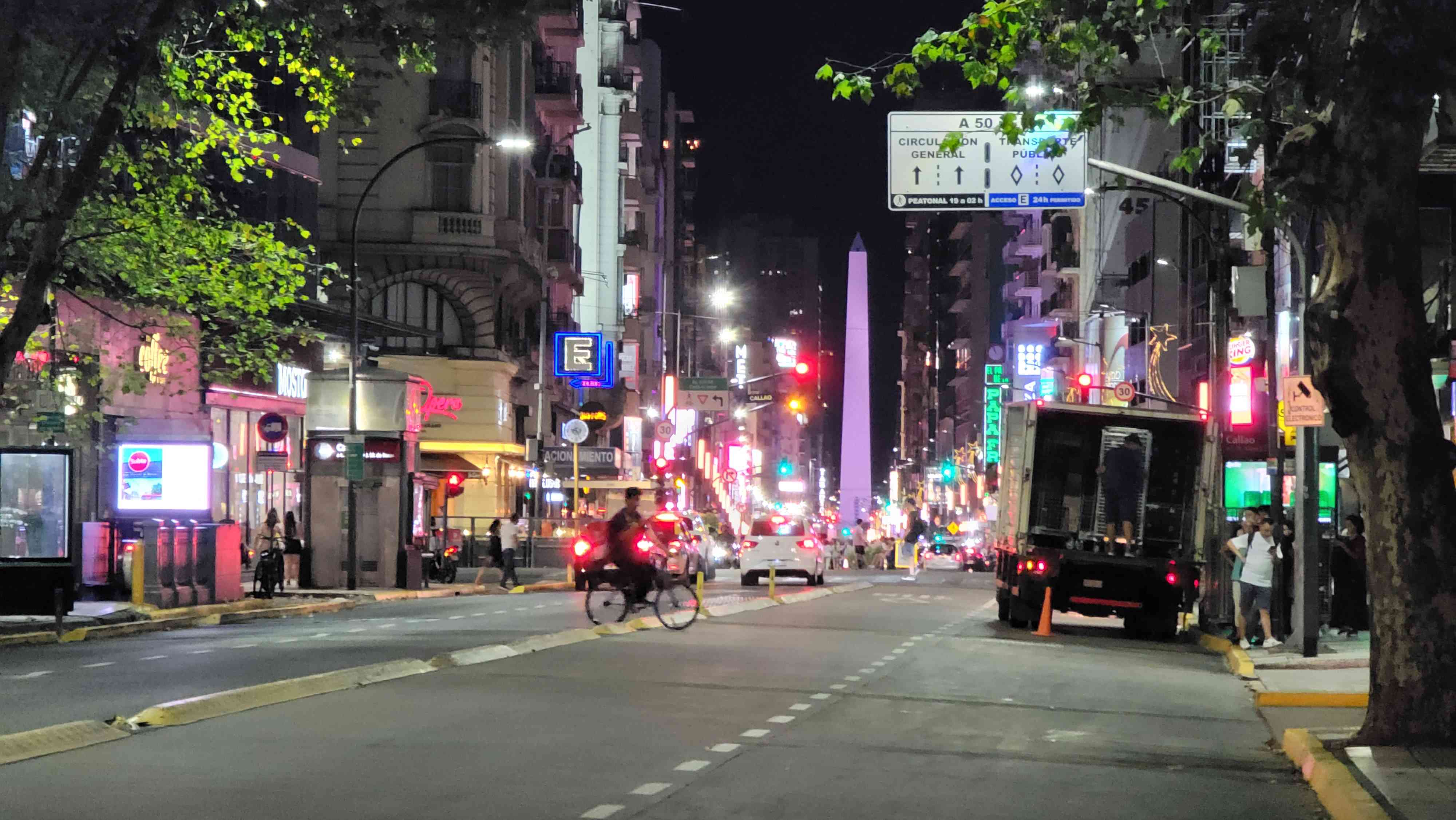 Obelisco the most iconic monument in the city of Buenos Aires and business corridor street